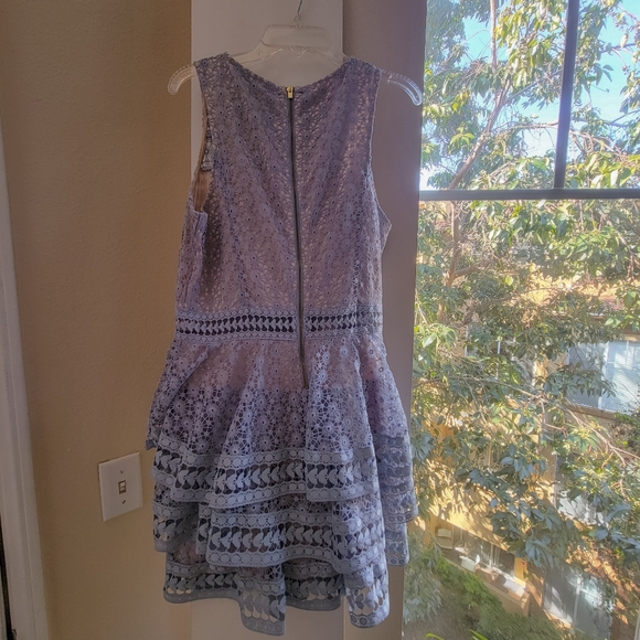 Express Tiered Lace Fit and Flare Dress - Picture 4 of 6